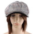 thumbnail image 2 of Lattice Newsboy Vintage French Gorras Beanie Sombreros para Hombres Mujeres Niñas Casual al aire libre Gris Macarena Boina, 2 of 7