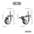 thumbnail image 5 of M10 Threaded Stem Rubber Heavy Duty Swivel Caster for Hand Trolley, Work Tables, Furniture Wheels, 2 inch, Thread Diameter: 10mm, Length 25mm, 2PCS wi, 5 of 5