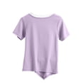 thumbnail image 4 of Otvok Womens Casual and Fashionable Solid Color Short Sleeve Round Neck Tops, 4 of 6