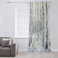 thumbnail image 3 of Christmas Tree Semi Sheer Curtains Drapes for Living Room, Bedroom, French Doors Window 45 Inches Long, White Winter Xmas Snowflake Rod Pocket Chiffon Curtain Drapery Voile Draperies Panel, 3 of 6