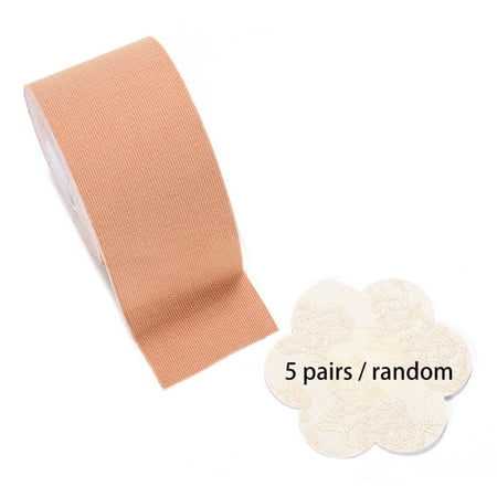 

SIEYIO Women Breast Lift Push Up Boob Tape with 5 Pair Disposable Lace Nipple Cover Set