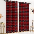 thumbnail image 4 of Tchckioa Christmas Red Grid Blackout Curtains for Bedroom,2 Panels Privacy Protection Grommet Drapes,42x63 Inch, 4 of 7