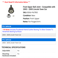 thumbnail image 2 of Front Upper Ball Joint - Compatible with 2003 - 2005 Lincoln Town Car 2004, 2 of 2
