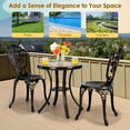 thumbnail image 4 of Gymax 3PCS Cast Aluminum Patio Bistro Set Outdoor Table & Chairs Furniture Set, 4 of 10