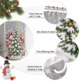 thumbnail image 2 of Small Stall Shower Curtain 48x72 Inch Narrow Half Size Christmas Bath Curtains Bathroom Decor, Plush Snowman Xmas Tree Fox Snowflake Grey Waterproof Fabric Shower Curtain Set with Hooks 48 Inch, 2 of 8