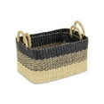 thumbnail image 2 of Contemporary Home Living Set of 2 Beige and Black Galla Weave Rectangular Basket, 15", 2 of 6