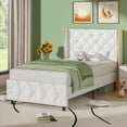 thumbnail image 7 of DreamCurship Twin Size Bed Frame, Twin Bed Frame with Headboard and Footboard, Modern Upholstered Bed Frame, Beige, 7 of 7