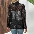 thumbnail image 7 of TTUHYWXI Lightweight Summer Crochet Cardigan for Women Long Sleeve Kimono Boho Open Front Sheer Knit Cardigans (Black, M), 7 of 7