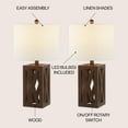 thumbnail image 4 of JONATHAN Y Stewart 21.5" Farmhouse Wood LED Table Lamp, Brown (Set of 2), JYL1062A-SET2, 4 of 10