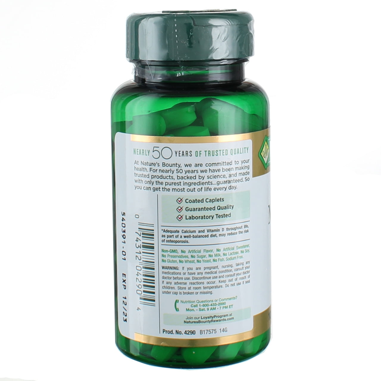 Nature's Bounty Calcium Magnesium Zinc Caplets, 100 ea (Pack of 3)