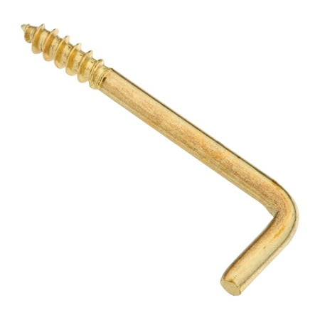 

National Hardware Solid Brass 1-3/8 in. L Square Bend Hook 2 lb 5 pk