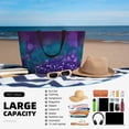 thumbnail image 5 of Wukai Purple and Green Glitter Print Zipper Bag,large Beach Tote Bag,Waterproof Sandproof Bag,Grocery and Picnic Tote Travel Bag, 5 of 5