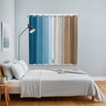 thumbnail image 4 of Blue Brown Ombre Kitchen Curtains 63 Inch Length, Vintage Country Wooden Grommet Top Bedroom Living Room Curtains, Light Filtering Cafe Curtain Drapes 2 Panels Set 84''x63'', 4 of 9