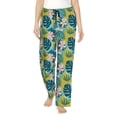 thumbnail image 2 of Goofa Tropical Floral Printed Soft Pajama Pants for Women, Wide Leg Comfy Casual Lounge Yoga Pants-Small, 2 of 9