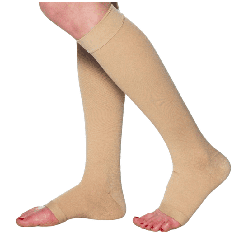 2XL Unisex Compression Stockings for Diabetic and Edema 20-30mmHg - Beige,  2XL