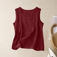thumbnail image 2 of Womens Tops Cotton Linen Tank Tops Causal V Neck Sleeveless Tshirts Blouse Loose Fit Shirt on Sale, 2 of 5