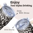 thumbnail image 4 of 20oz Stainless Steel Tumbler with Lid and Straw, Bohemian Insulated Coffee Cup, Double Wall Vacuum Travel Mug, Leakproof Thermal, 4 of 5