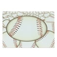 thumbnail image 1 of Baseball Cutting Board, Pattern of Baseball Balls Background Home Run Rules of the Game Success Score Print, Decorative Tempered Glass Cutting and Serving Board, Large Size, Cream Red, by Ambesonne, 1 of 1