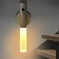 thumbnail image 2 of CMrtew Motion Sensor Night Light, Rechargeable Battery Powered Body Sensor Nightlight Auto on/Off, Wooden Stick-on Magnetic Wall Sconce Decor Indoor Light Dimmable for Cabinet, Stair, Hallway, 2 of 9