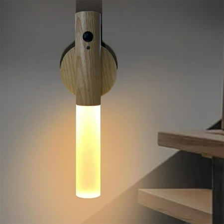 

Clearing!Aijlhda Night Lights Motion Sensor Night Lights With Magnet Body Sensor For Hallway Rechargeable Led Light Portable Stairway Lights Wooden Wall Sconce Battery Powered