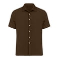 thumbnail image 5 of OGLCCG Men's Cotton Shirts Casual Button Down Short Sleeve Shirt Solid Lapel Collar Summer Beach Shirts with Pocket, 5 of 7