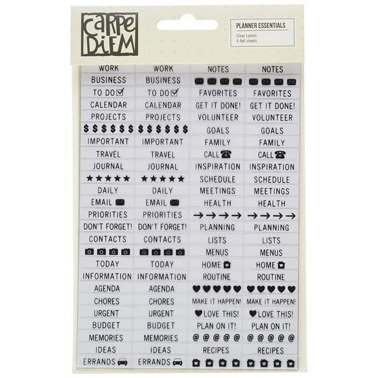 (3 pack) Simple Stories PE4952 Planner Essentials Label Sticker -Clear