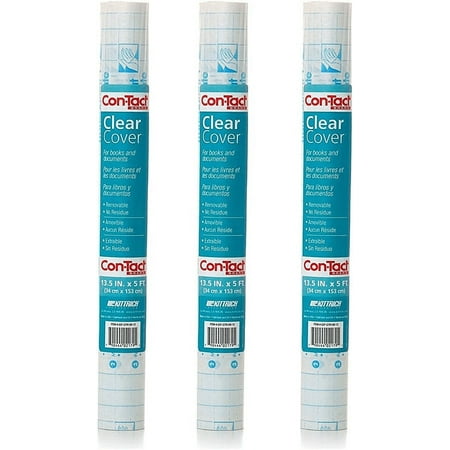 Con-Tact Brand Clear Contact Adhesive Protective Liner, 13.5 in x 5 ft Roll, 3 Count