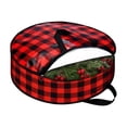 thumbnail image 2 of YAOMOBB Sac de Rangement pour Couronne Robuste Sac de Rangement pour Couronne de Noël Design à Carreaux Rouge Noir Imperméable Facile à Transporter avec Poignée, 2 of 5
