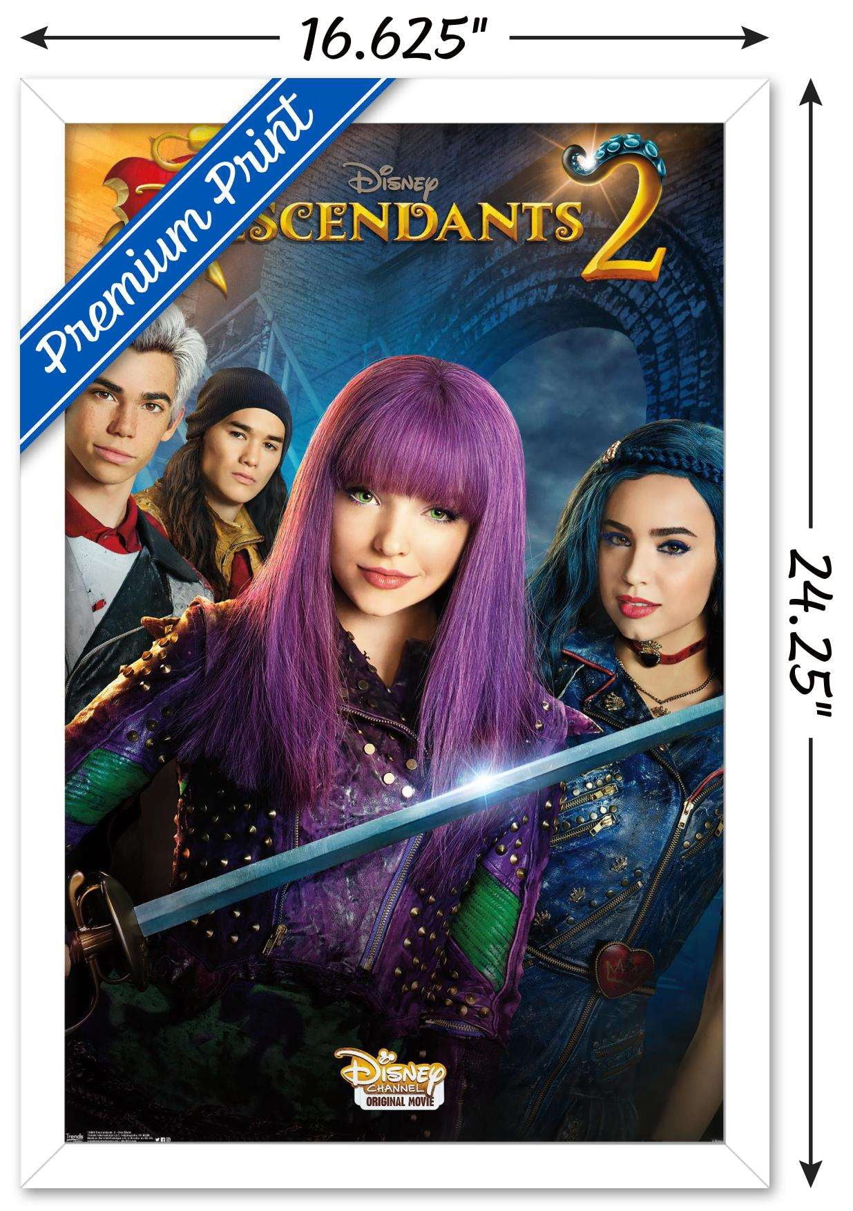 Disney Descendants 2 - One Sheet Wall Poster, 14.725" x 22.375", Framed