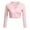 Pink, variant on Women's 3/4-Sleeve Button Cardigan, Cropped Spring Top, Office Ac & Picnic , 3/4-Sleeve Button Cardigan, Solid Short Knit Top, Spring Layer Black L