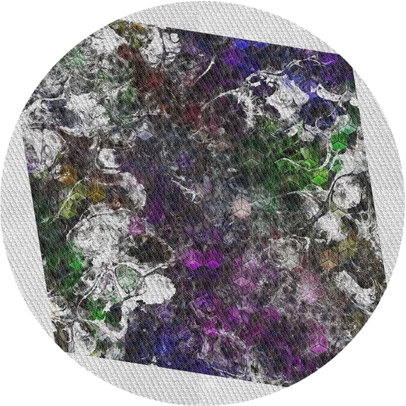 Ahgly Company Machine Washable Indoor Round Transitional Silver Gray Area Rugs, 4' Round