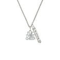 thumbnail image 2 of Delight Jewelry Silvertone Flip Twist Cheer Silvertone Be Strong and Courageous Bar Charm Necklace, 23", 2 of 4