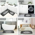 thumbnail image 5 of Washable Kitchen Rugs Set 2 Piece Coffee Cup on Black Anti Fatigue Floor Mats Bathroom Carpet, 27"x19" and 47"x19", 5 of 6