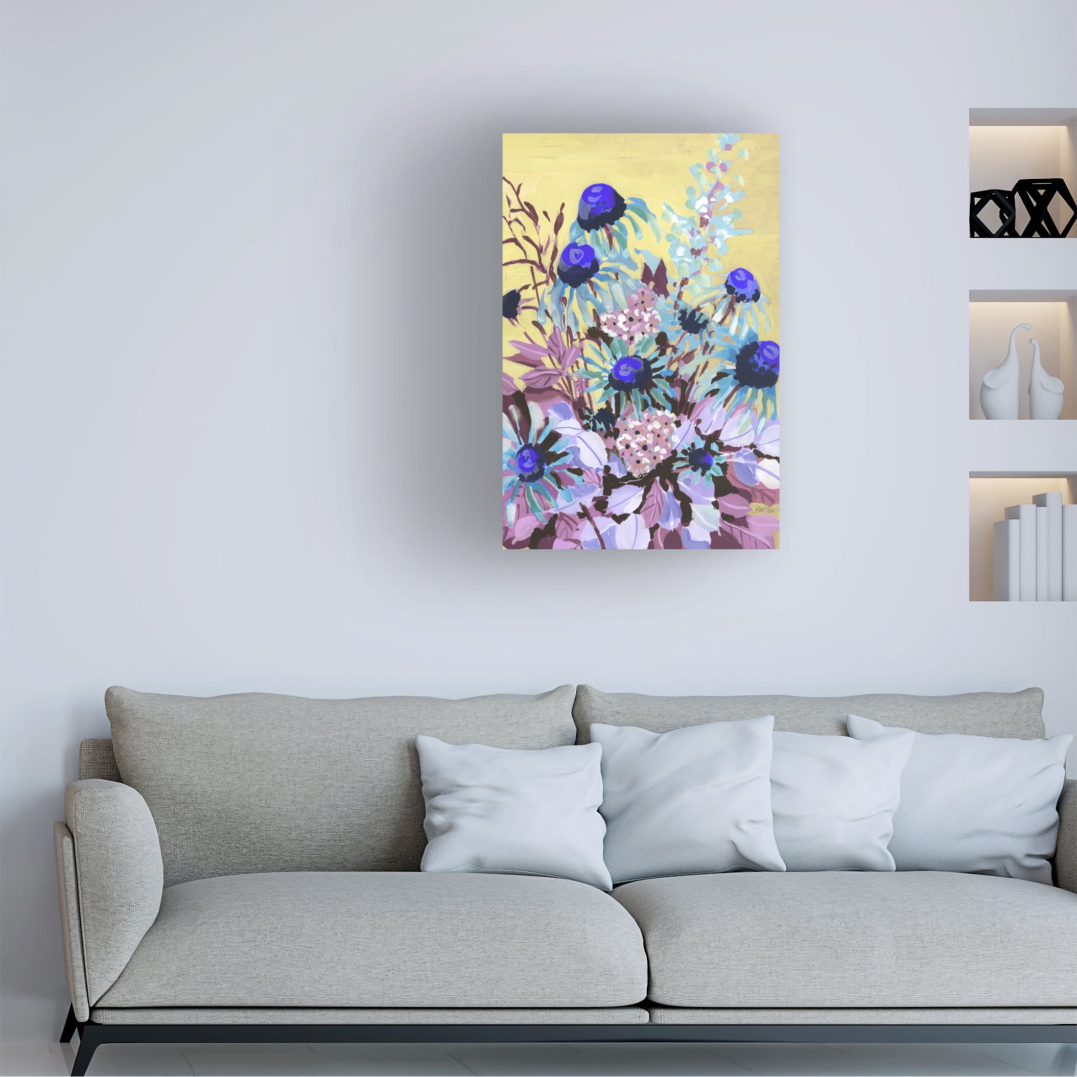 Trademark Fine Art Ania Zwara Echinacea Cobalt Blue Canvas Wall Art