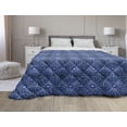 thumbnail image 1 of Navy Blue Down Alternative Comforter, Navy Blue Color Background with Zig Zag Patterned Modern Design Art, Microfiber Quilt for All Season, 5 Sizes, Navy Blue and White, by Ambesonne, 1 of 3