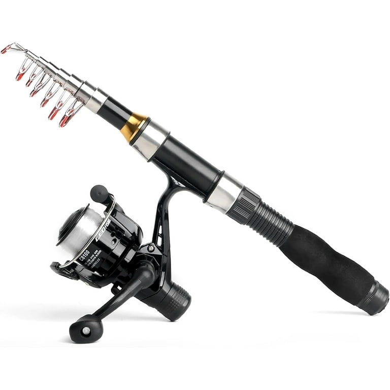 Telescopic Fishing Rod Reel Full Kit Fishing Line Lures for Beginner  All-in-One 1.7M/5.58FT Light-weight Fishing rod+Spinning Reel+Line+Lures