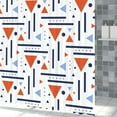 thumbnail image 4 of Abstract Geometric Shower Curtain Colorful Geometric Abstract Boho Orange Triangle, Modern Minimalist Boho Art Bathroom Decor Waterproof Fabric Bath Curtain 60x72 inch, 4 of 12