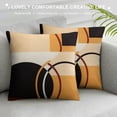 thumbnail image 3 of Nawypu Modern Geometric Throw Pillow Covers Brown Black Stripes Cushion Covers For Lumbar Support Bedroom Retro Circle Swirls Pillow Covers Abstract Texture Decorative Accent Pillow Cases, 3 of 5