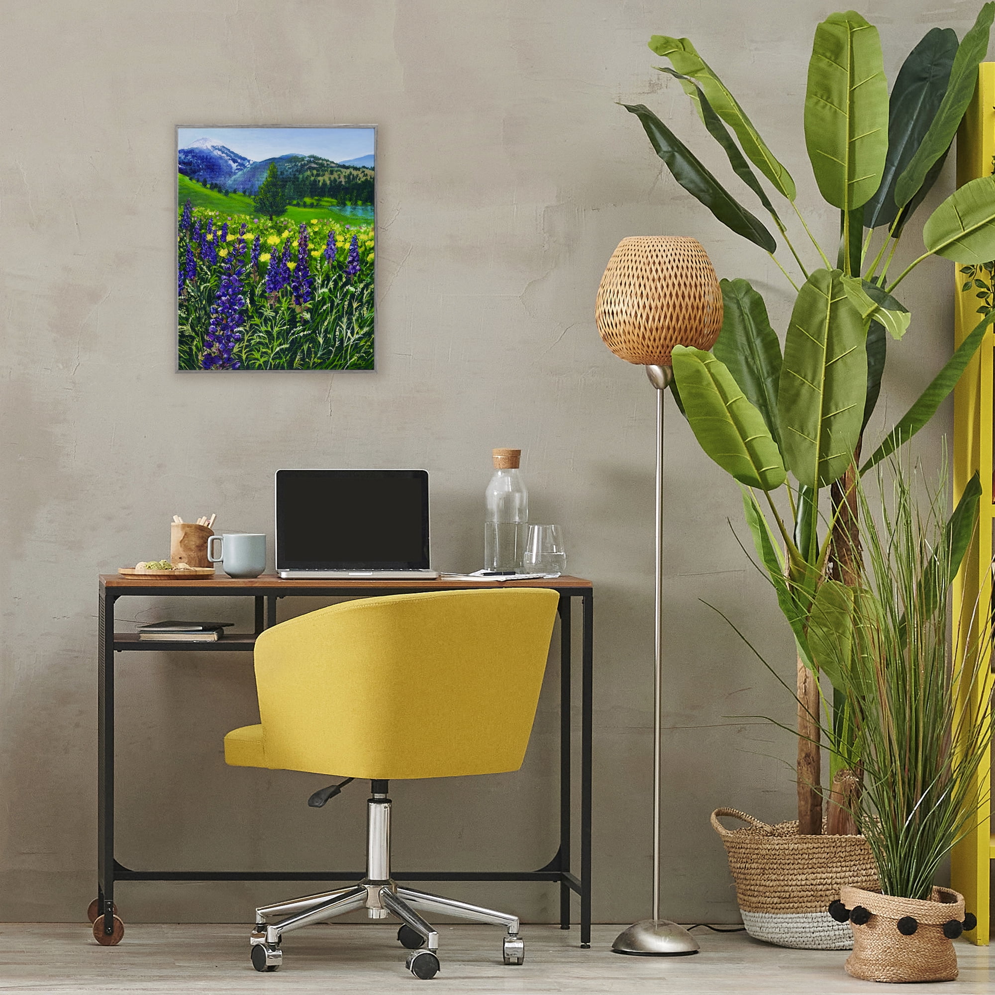 Stupell Industries Flower Speckled Valley Gray Framed Giclee Art, design by Lee Ann Zirbes