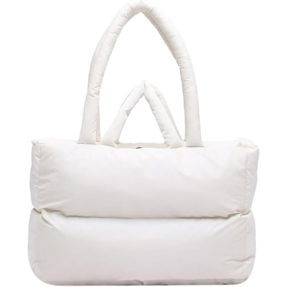 shiyou-Quilted Tote Bag, Puffer Tote Bag for Women, Puffy Bag, Medium Puff Shoulder Handbag for Travel, Work, Gym,Shop