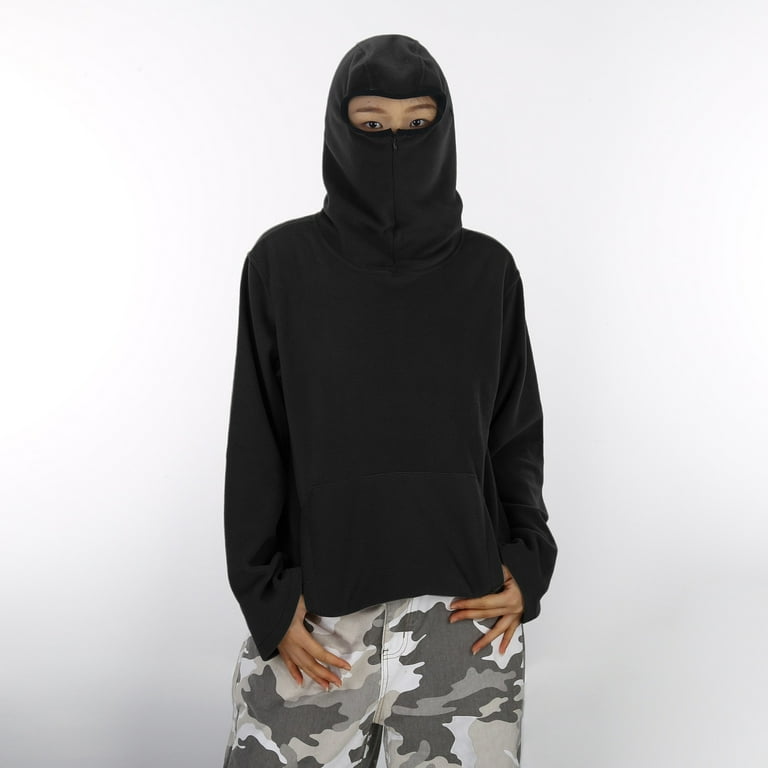 Hpapadks Youth Balaclava Hoodie Boys Girls Y2k Hoodies with Mask
