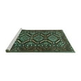 thumbnail image 2 of Ahgly Company Machine Washable Indoor Rectangle Persian Turquoise Blue Traditional Area Rugs, 7' x 9', 2 of 4
