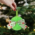 thumbnail image 4 of Lwlmwt Christmas Ornaments Balls, 6 Pack Plush Christmas Tree Hanging Baubles with Bow, Decorative Green Pendants for Bedroom, Living Room Holiday Party & Thanksgiving Decor, 4 of 9