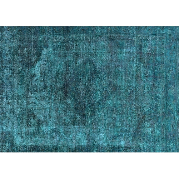 Ahgly Company Indoor Rectangle Oriental Light Blue Industrial Area Rugs, 6' x 9'