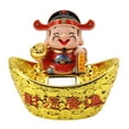 thumbnail image 2 of Wealth God Ornament, Solar Panel Nodding Fortune Wealth Statue For Car Household Decoration, 2 of 8
