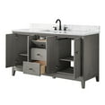 thumbnail image 3 of Vanity Art 60" Bathroom Vanity with Sink and Engineered Marble Top, Freestanding Storage Cabinet with 2 Drawers, 2 Shelves and 1 Flip Down Tray, 3 of 8