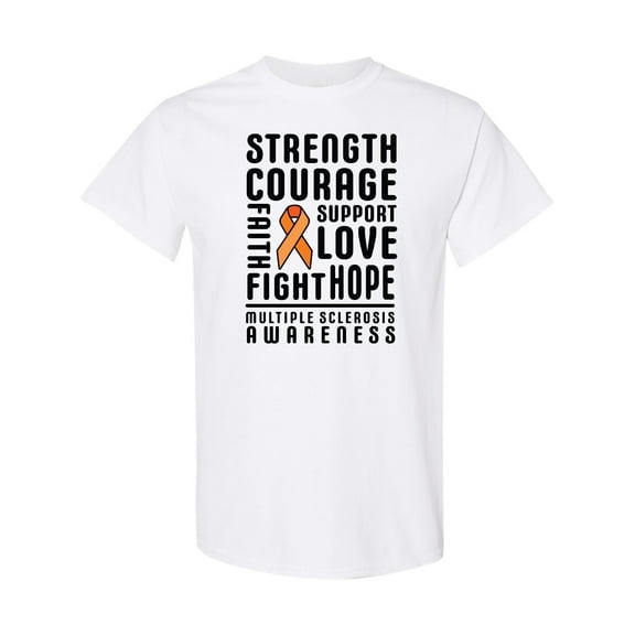 Inktastic Multiple Sclerosis Awareness Strength Courage and Support T-Shirt