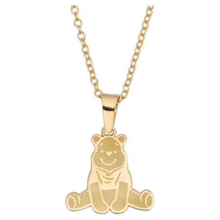 Disney, Girl's/Tween 10K Yellow-Gold Winnie the Pooh Pendant Necklace, 18" Chain
