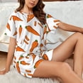thumbnail image 6 of Womens Pajama Sets With Pocket, Carrot sticks Pattern Lounge Sets Short Sleeve Sleepwear PJ Sets for Women, 6 of 6