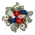 thumbnail image 2 of July Patriotic Candle Rings Wreaths with Red White Blue Flowers,Small Candle Wreaths for Pillars Artificial Daisy Candle Ring Holder for Memorial Day Independence Day Party Table Centerpieces,10Inch, 2 of 8